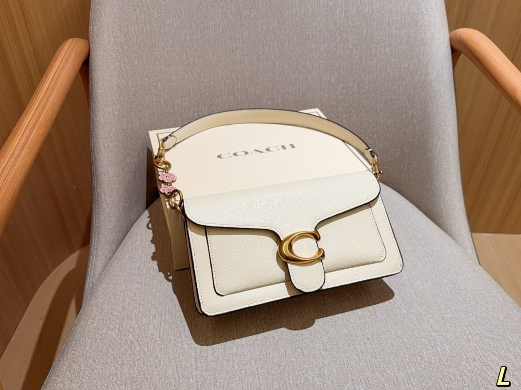 Coach Tabby White Leather Shoulder Bag