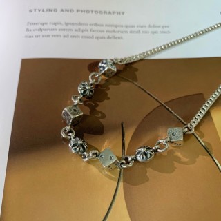 Chrome Hearts Dice Pendant Silver Chain Necklace view 2