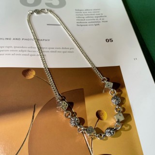 Chrome Hearts Dice Pendant Silver Chain Necklace view 4