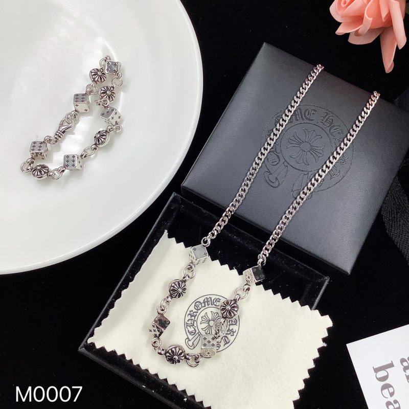Chrome Hearts Dice Pendant Silver Chain Necklace view