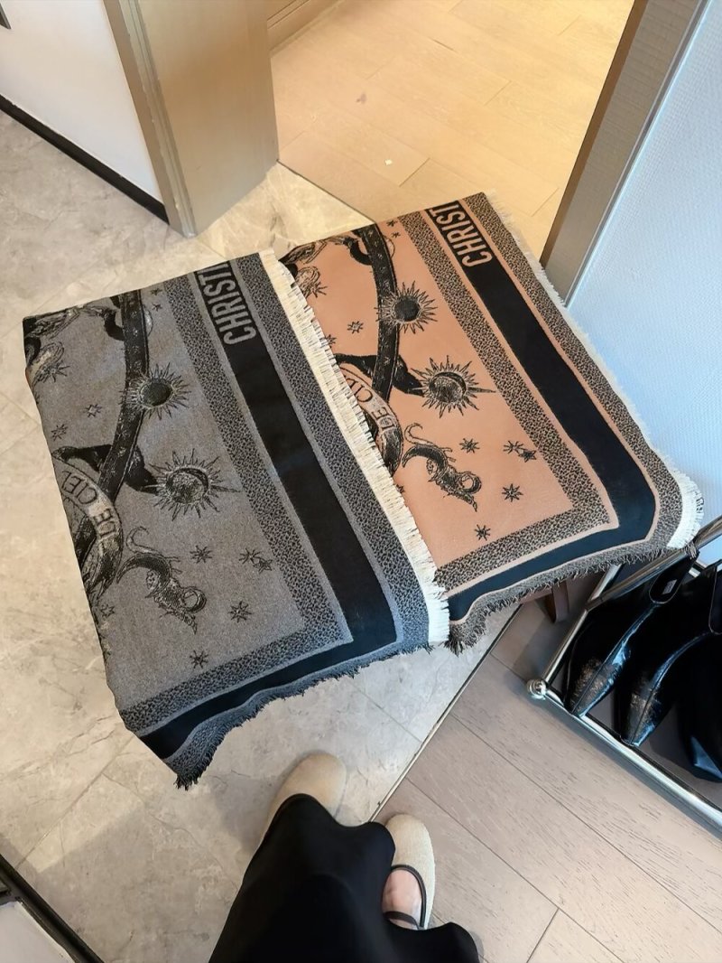 Dior Jungle Animal Print Silk Wool Square Scarf 140cm Beige view