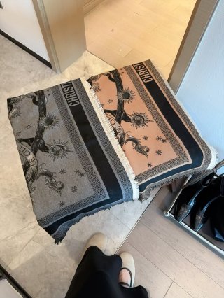 Dior Jungle Animal Print Silk Wool Square Scarf 140cm Beige view 9