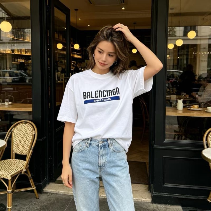 Balenciaga Paris Teams White T-Shirt view