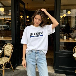 Balenciaga Paris Teams White T-Shirt view 4