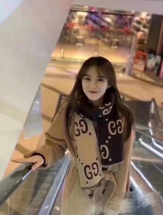 Gucci GG Logo Jacquard Wool Silk Scarf - Beige/Brown view 3