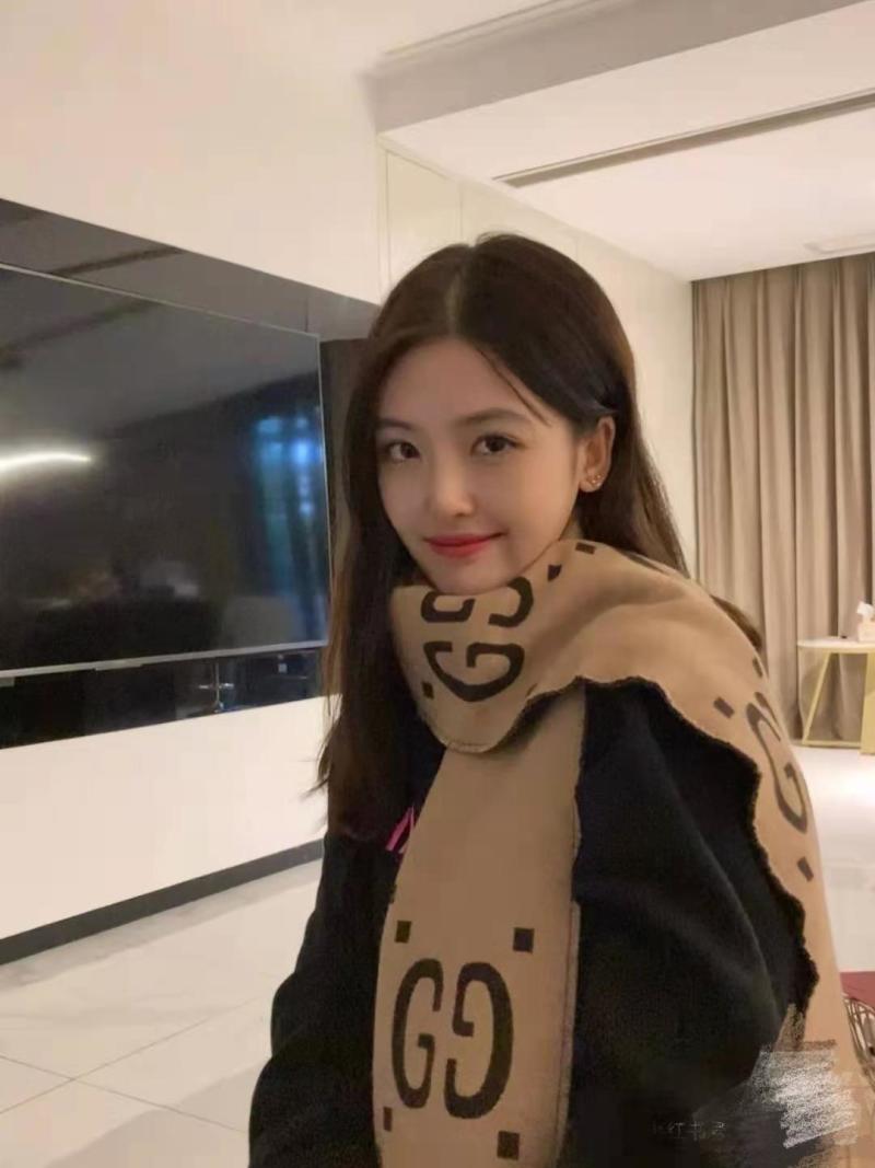 Gucci GG Logo Jacquard Wool Silk Scarf - Beige/Brown view
