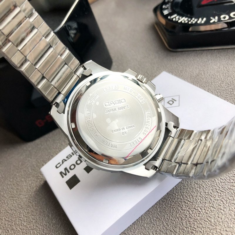 Casio MTD-1079D Black Dial Stainless Steel Watch view