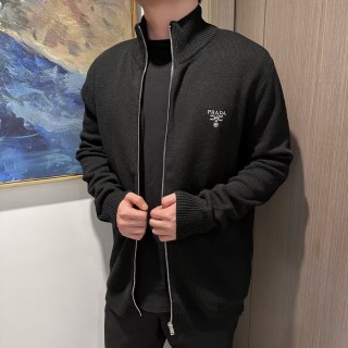 Prada Black Knit Zip Cardigan view 2