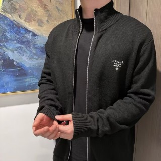 Prada Black Knit Zip Cardigan view 3