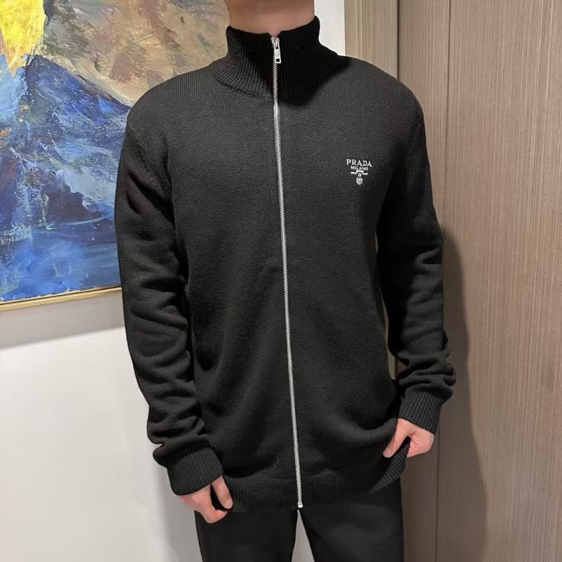 Prada Black Knit Zip Cardigan view