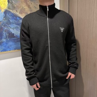 Prada Black Knit Zip Cardigan view 4