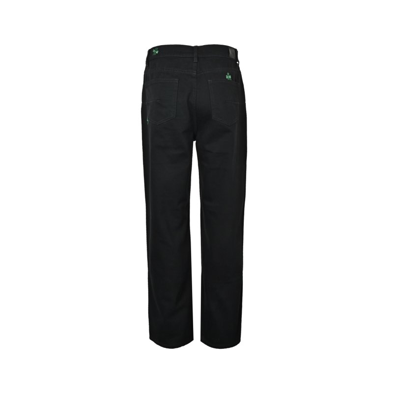 Chrome Hearts Black Denim Jeans with Green Cross Embroidery view