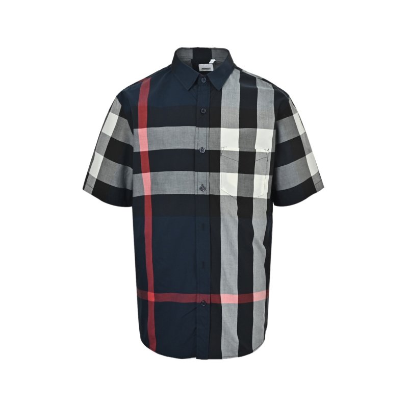 Burberry Check Classic Short-Sleeve Shirt Navy