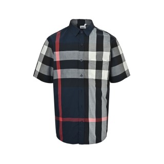 Burberry Check Classic Short-Sleeve Shirt Navy