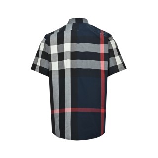 Burberry Check Classic Short-Sleeve Shirt Navy view 3