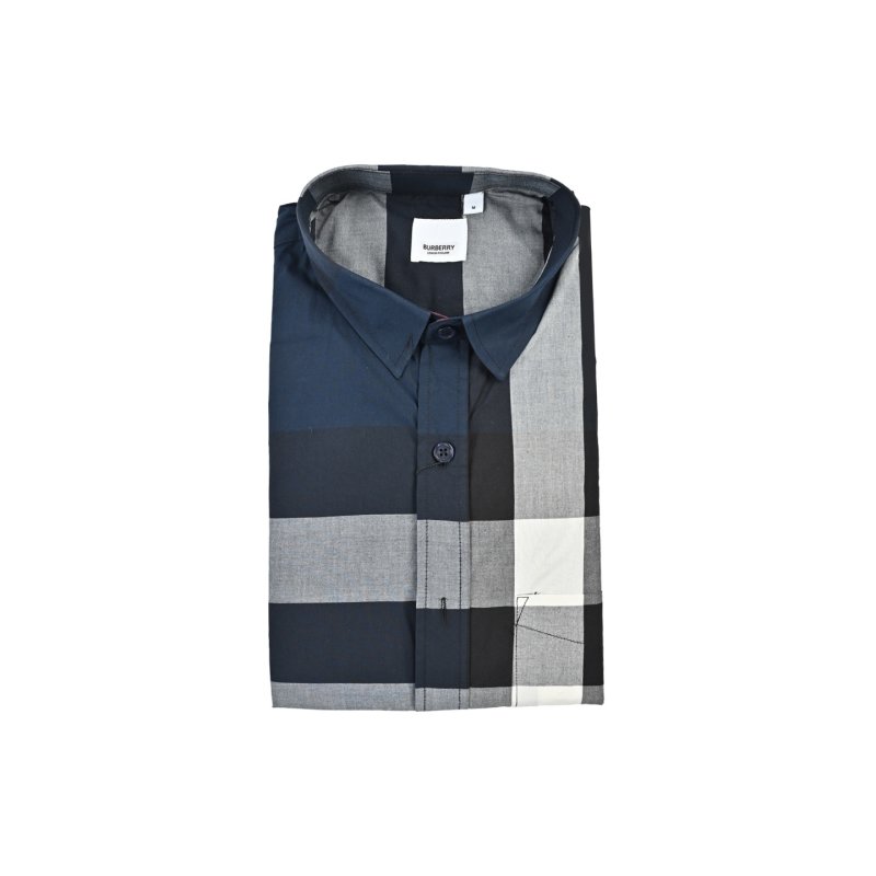 Navy & Red Plaid Short Sleeve Button-Up Shirt view
