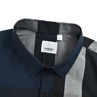 Burberry Check Classic Short-Sleeve Shirt Navy view 5