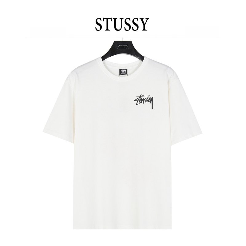 Stüssy Logo Oversized Cream T-Shirt view