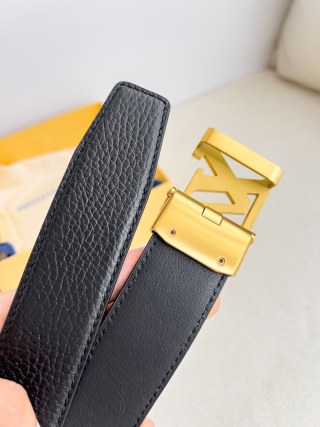 Louis Vuitton LV Automatic Gold Buckle Black Leather Belt view 5