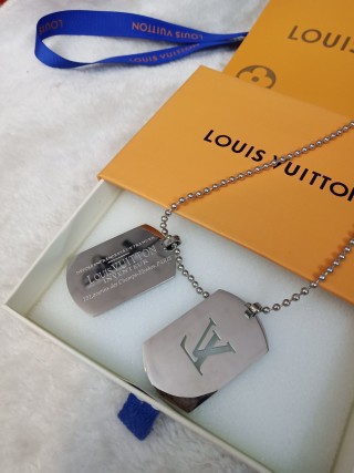 Louis Vuitton Double Row Ball Chain Pendant Necklace Silver view 3