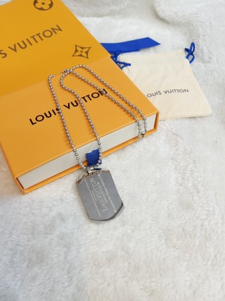 Louis Vuitton Double Row Ball Chain Pendant Necklace Silver view 4