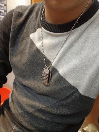 Louis Vuitton Double Row Ball Chain Pendant Necklace Silver view 8