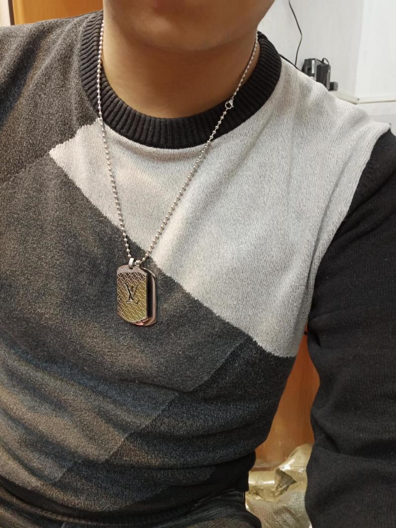 Louis Vuitton Double Row Ball Chain Pendant Necklace Silver view
