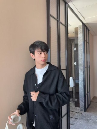 Black Wool Blend Overshirt Jacket
