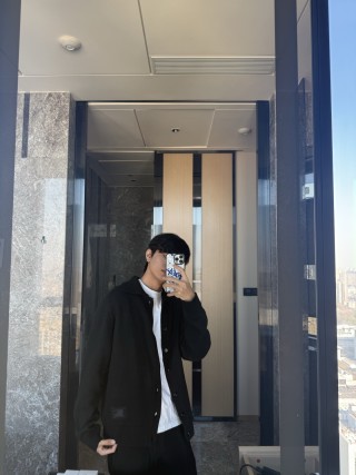 Black Wool Blend Overshirt Jacket view 3