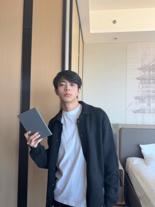 Black Wool Blend Overshirt Jacket view 4
