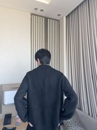 Black Wool Blend Overshirt Jacket view 8