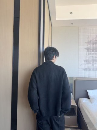 Black Wool Blend Overshirt Jacket view 9