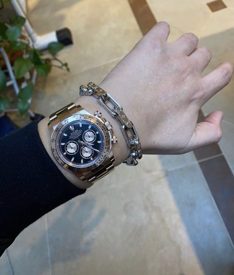Louis Vuitton Silver Bamboo Link Chain Bracelet