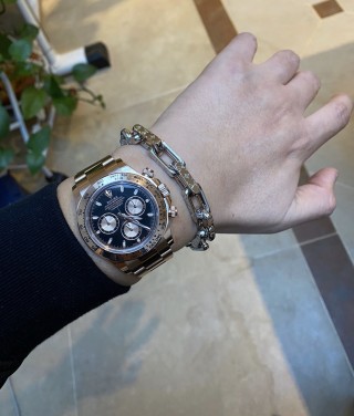 Louis Vuitton Silver Bamboo Link Chain Bracelet