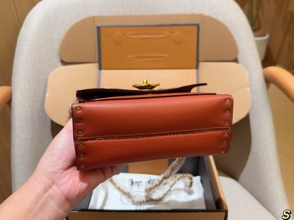 Coach Parker Camellia Chain Shoulder Bag Beige Red view 5