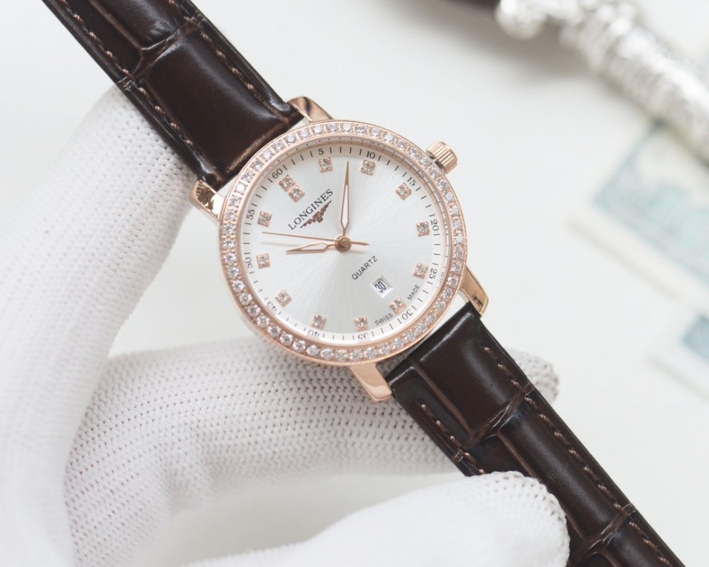 Longines Diamond Bezel Silver Dial Women's Watch 30mm view