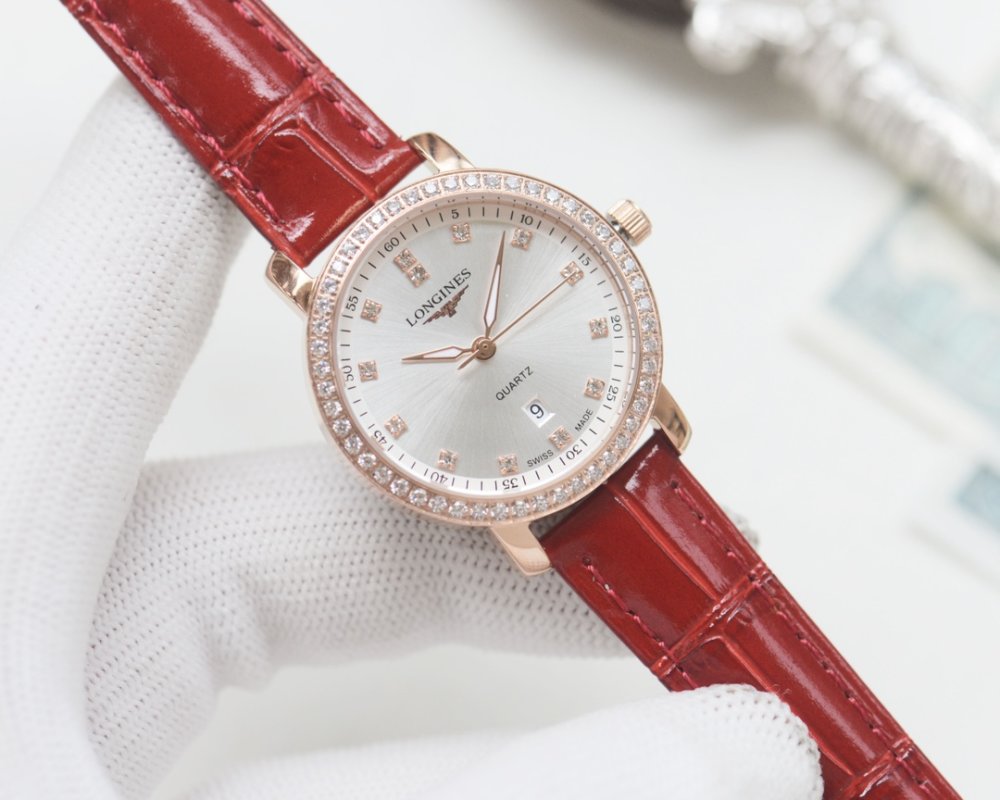 Longines Diamond Bezel Silver Dial Women's Watch 30mm view