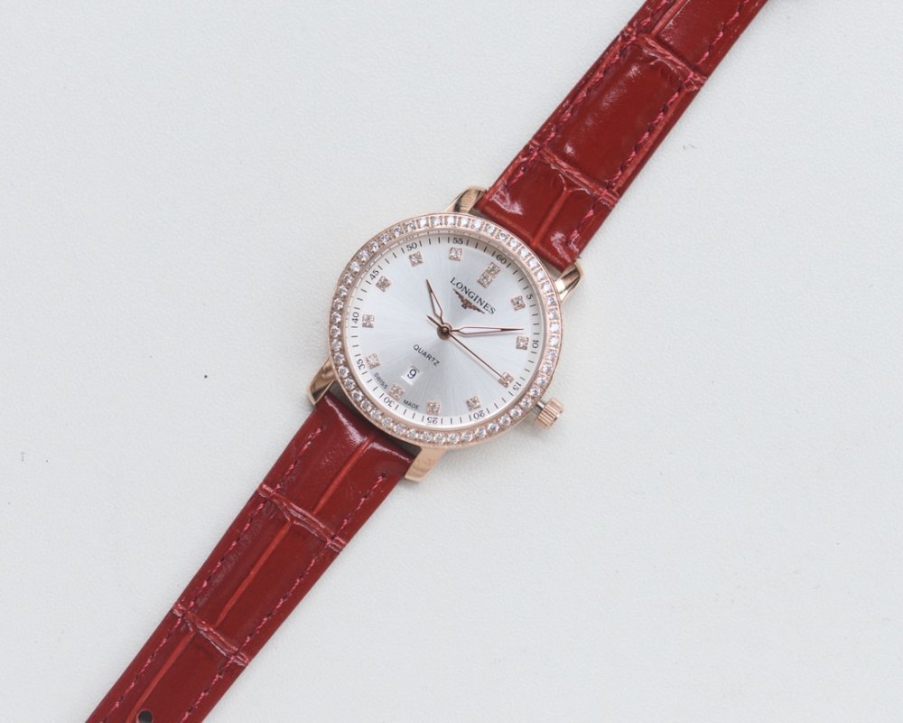 Longines Diamond Bezel Silver Dial Women's Watch 30mm view
