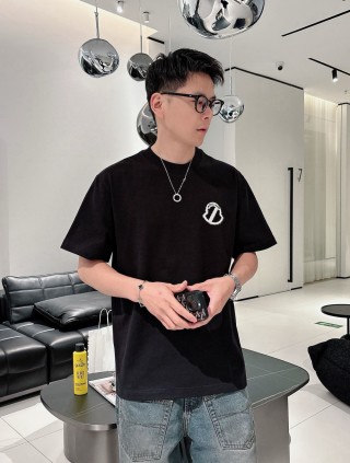 Black Short Sleeve T-Shirt with Embroidered Logo