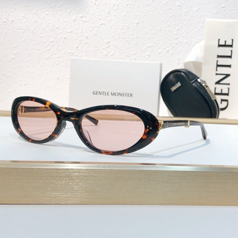 Gentle Monster Tortoiseshell Oval Sunglasses - Pink Lens