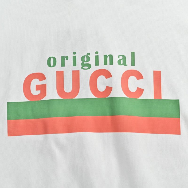 Gucci Inspired Classic Logo Stripe White T-Shirt view