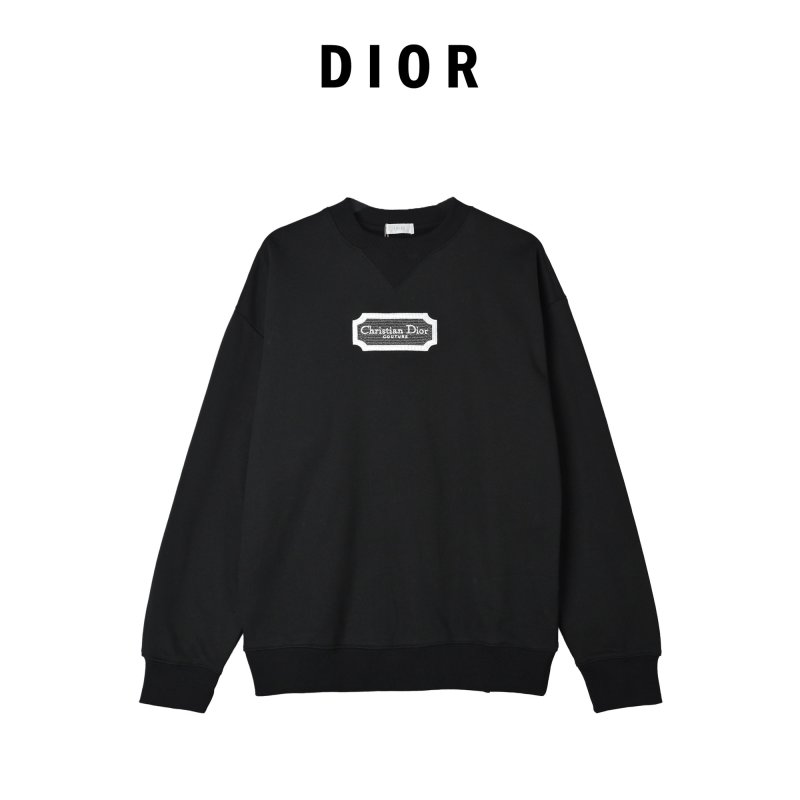 Dior Black Logo Embroidered Crewneck Sweatshirt view