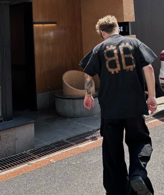 Balenciaga BB Logo Black Short Sleeve T-Shirt view 5