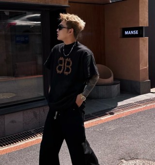 Balenciaga BB Logo Black Short Sleeve T-Shirt view 8