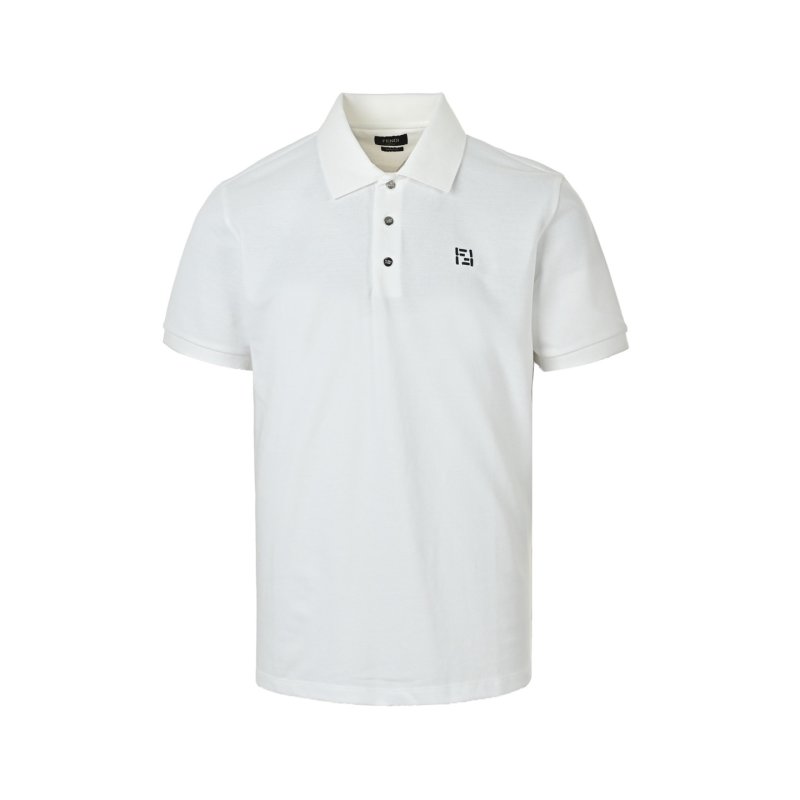 Fendi White Short Sleeve Polo Shirt view