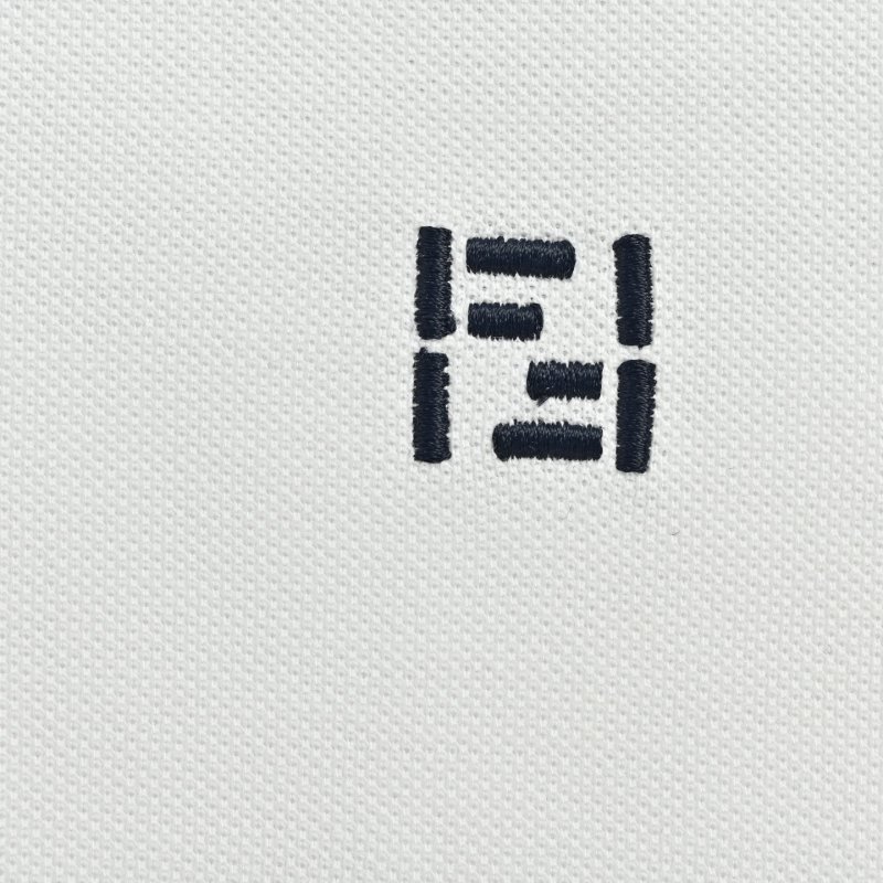 Fendi White Short Sleeve Polo Shirt view