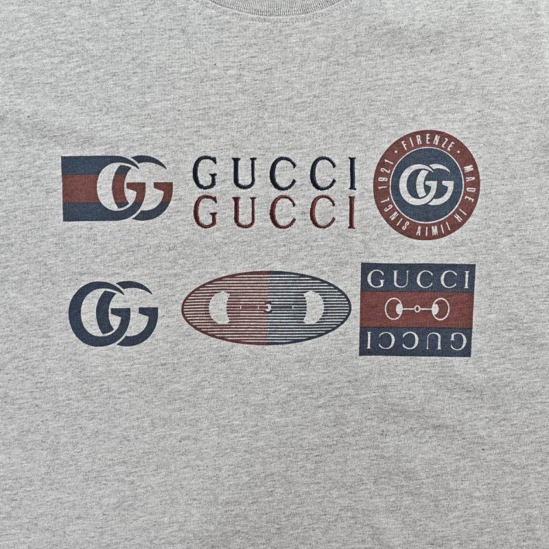 Gucci GG Logo Print Grey T-Shirt view