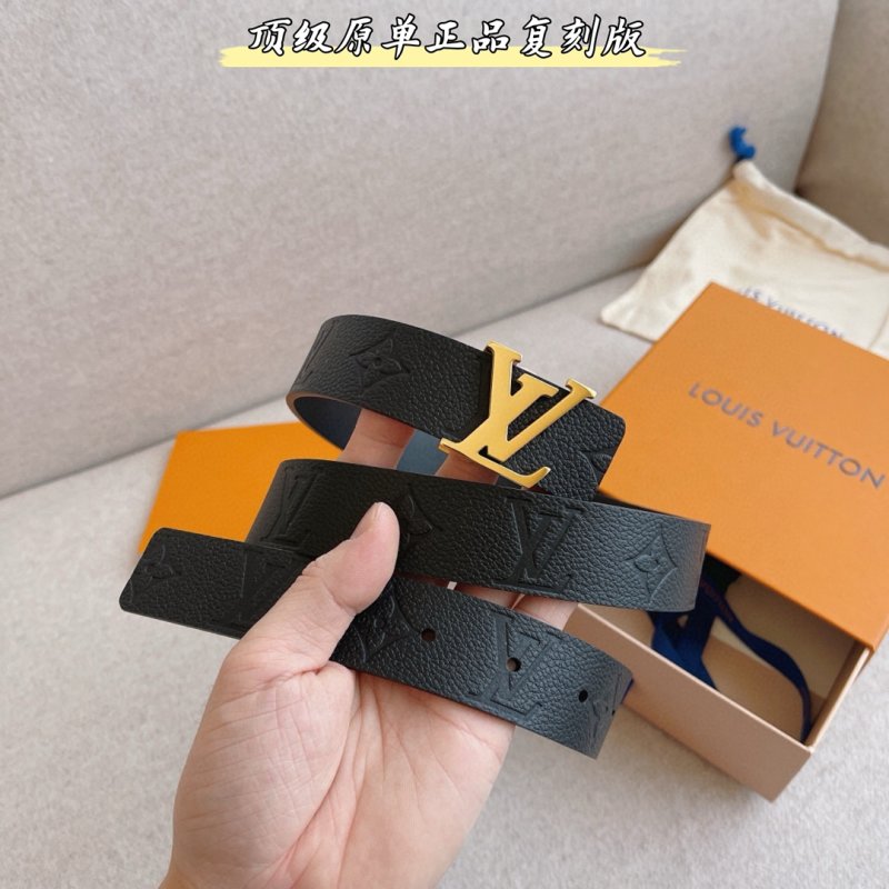Louis Vuitton Monogram Empreinte Reversible Belt Black Gold