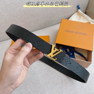 Louis Vuitton Monogram Empreinte Reversible Belt Black Gold view 3