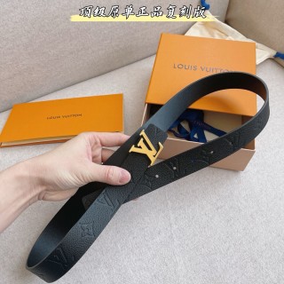 Louis Vuitton Monogram Empreinte Reversible Belt Black Gold view 4